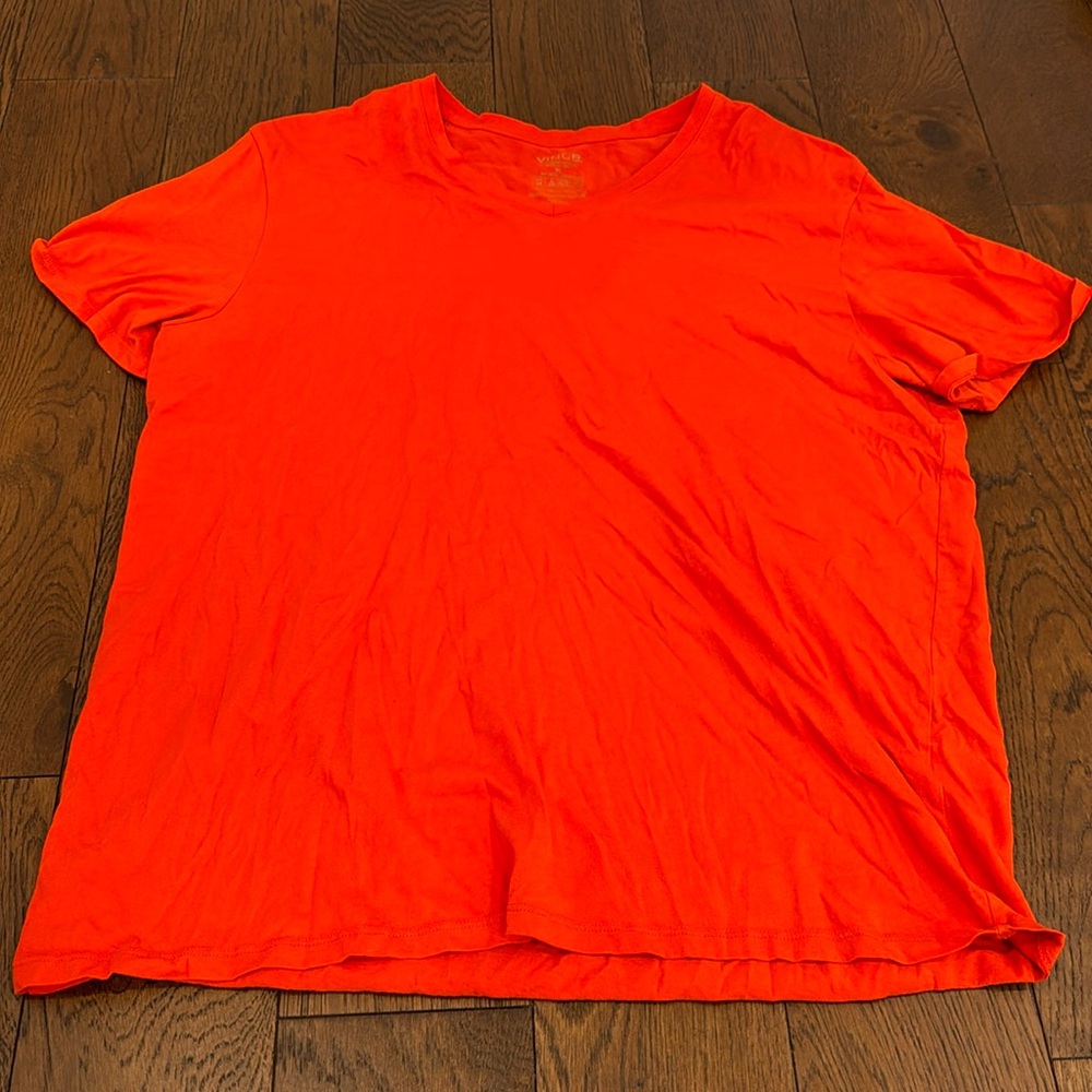 VINCE. Men’s, orange t-shirt.